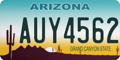 AZ license plate AUY4562