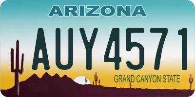 AZ license plate AUY4571
