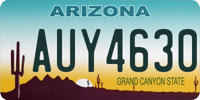 AZ license plate AUY4630