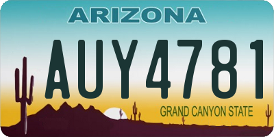 AZ license plate AUY4781