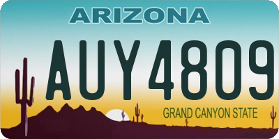 AZ license plate AUY4809