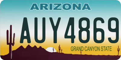 AZ license plate AUY4869