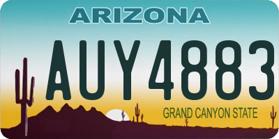 AZ license plate AUY4883