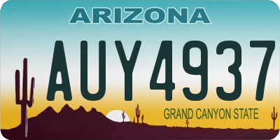 AZ license plate AUY4937