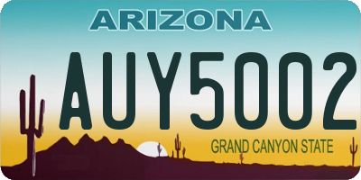 AZ license plate AUY5002