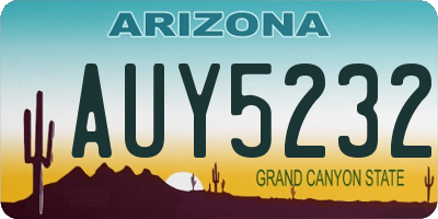 AZ license plate AUY5232