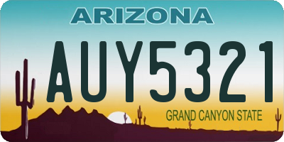 AZ license plate AUY5321