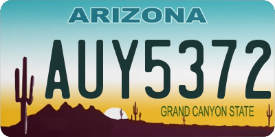 AZ license plate AUY5372