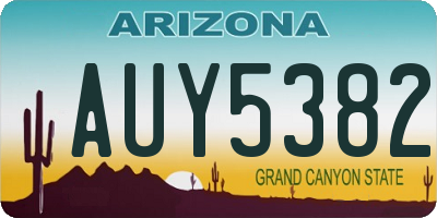 AZ license plate AUY5382