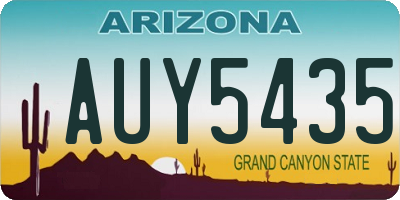 AZ license plate AUY5435