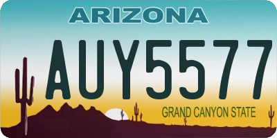 AZ license plate AUY5577