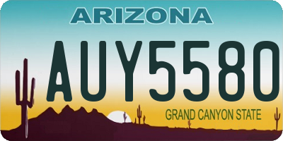 AZ license plate AUY5580