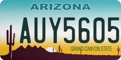 AZ license plate AUY5605