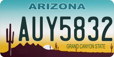 AZ license plate AUY5832