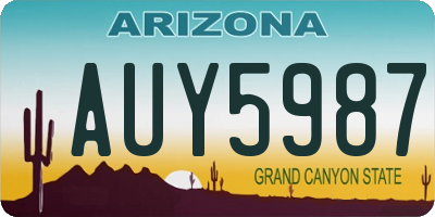 AZ license plate AUY5987