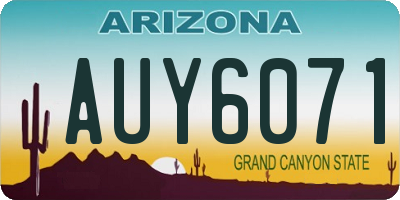 AZ license plate AUY6071