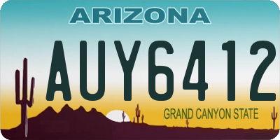 AZ license plate AUY6412