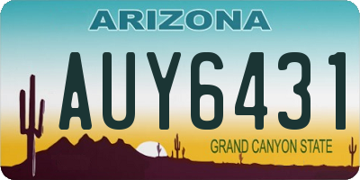 AZ license plate AUY6431