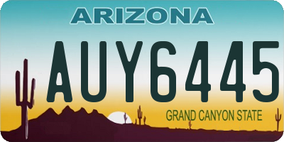 AZ license plate AUY6445