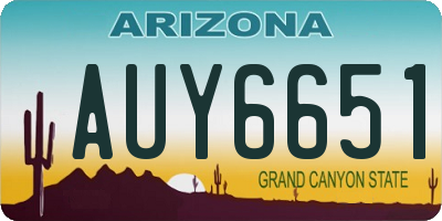 AZ license plate AUY6651