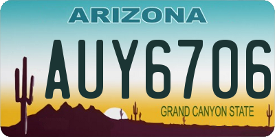 AZ license plate AUY6706