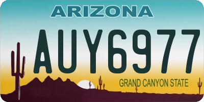 AZ license plate AUY6977
