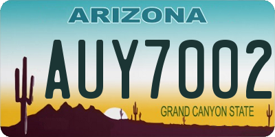 AZ license plate AUY7002