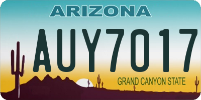 AZ license plate AUY7017