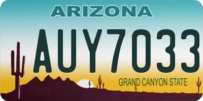 AZ license plate AUY7033