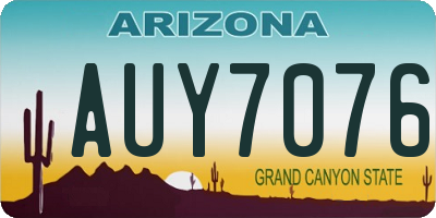 AZ license plate AUY7076