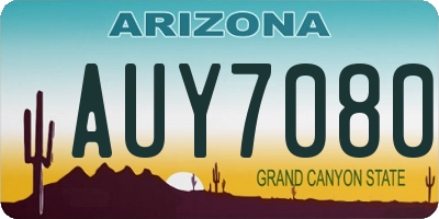 AZ license plate AUY7080