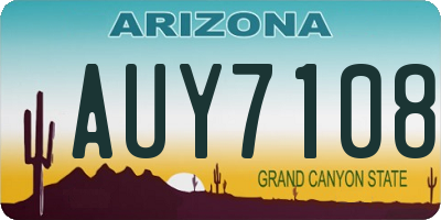 AZ license plate AUY7108