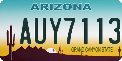 AZ license plate AUY7113