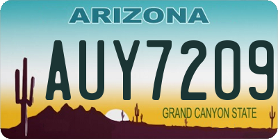 AZ license plate AUY7209