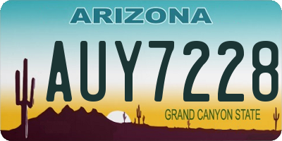 AZ license plate AUY7228