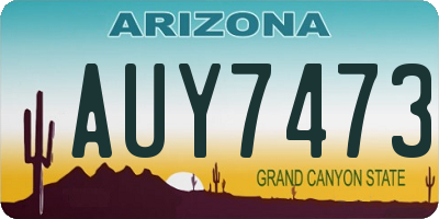 AZ license plate AUY7473