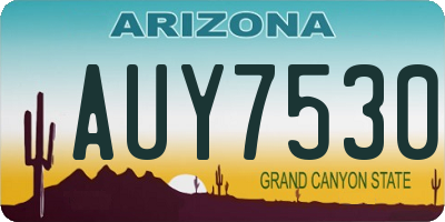 AZ license plate AUY7530