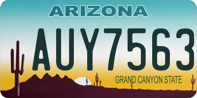 AZ license plate AUY7563