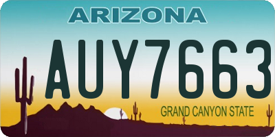 AZ license plate AUY7663