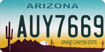 AZ license plate AUY7669
