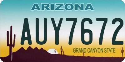 AZ license plate AUY7672