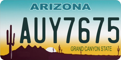 AZ license plate AUY7675