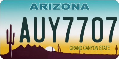 AZ license plate AUY7707
