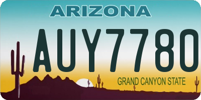 AZ license plate AUY7780