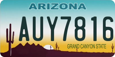 AZ license plate AUY7816