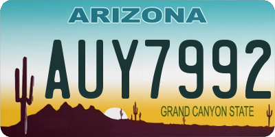 AZ license plate AUY7992
