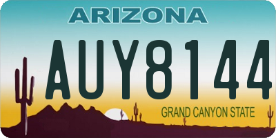 AZ license plate AUY8144