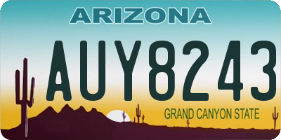 AZ license plate AUY8243