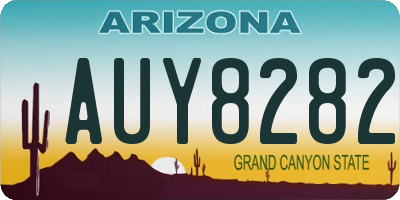 AZ license plate AUY8282