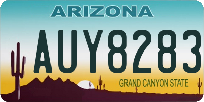 AZ license plate AUY8283